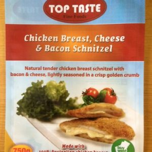 Chicken Breast, Cheese & Bacon Schnitzel